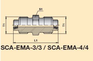 SCA-EMA-3/4 Adaptor/Coupling Male/Male M16 x 2 to M16 x 1.5