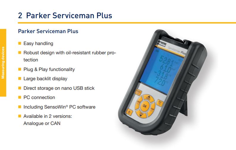 Parker Sensocontrol 8 - 300L/min Flow & Pressure Test Kit