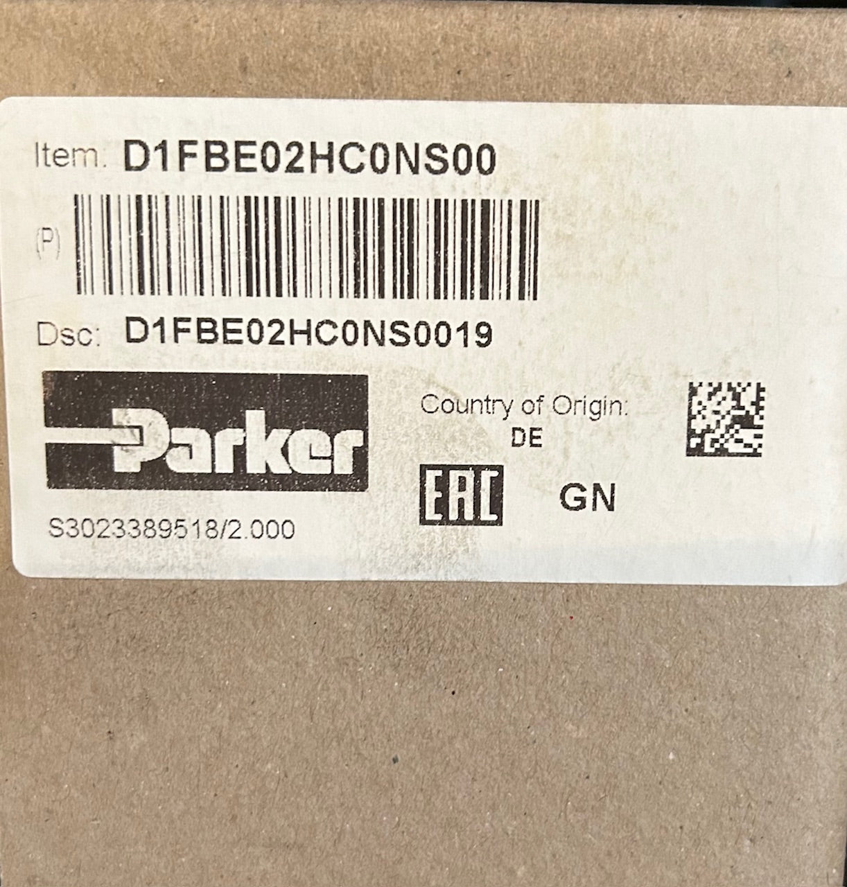 PARKER D1FBE02HC0NS0019 PROP. DIRECT CONTROL VALVE