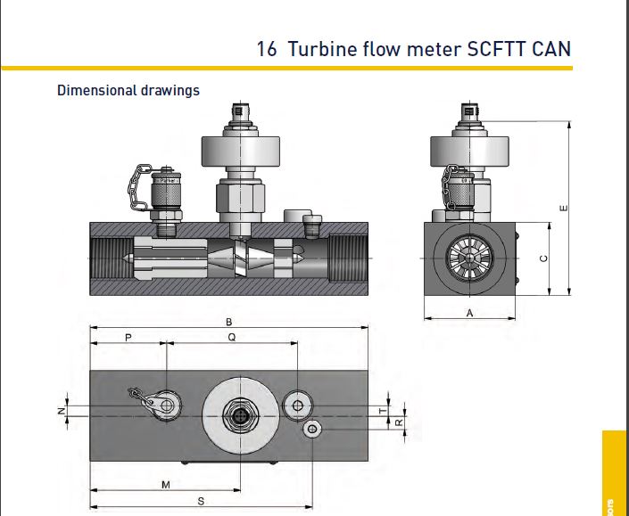 Parker Sensocontrol SCFTT-060-C2-05 FLOW/TEMP Turbine unit only