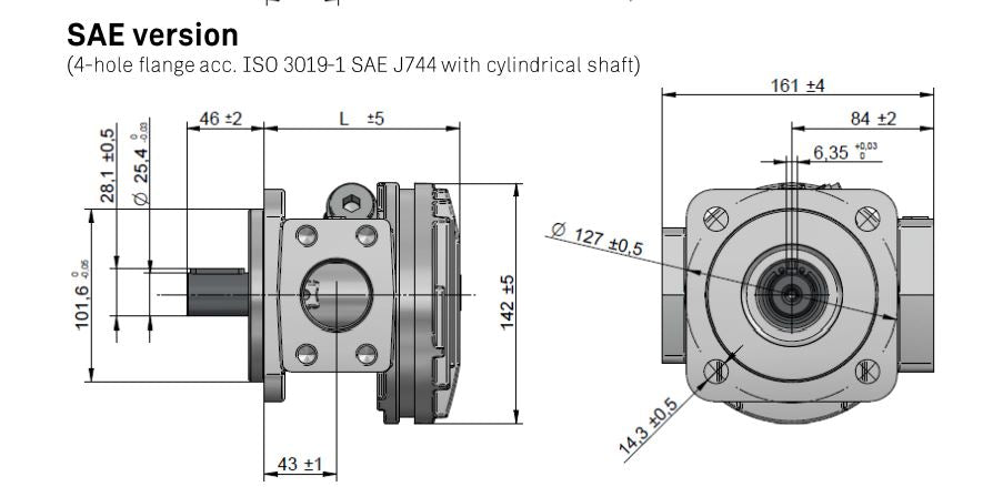 ASA 30cc/rev Gerotor Oil pump APBH30ZNBP99K (SAE)