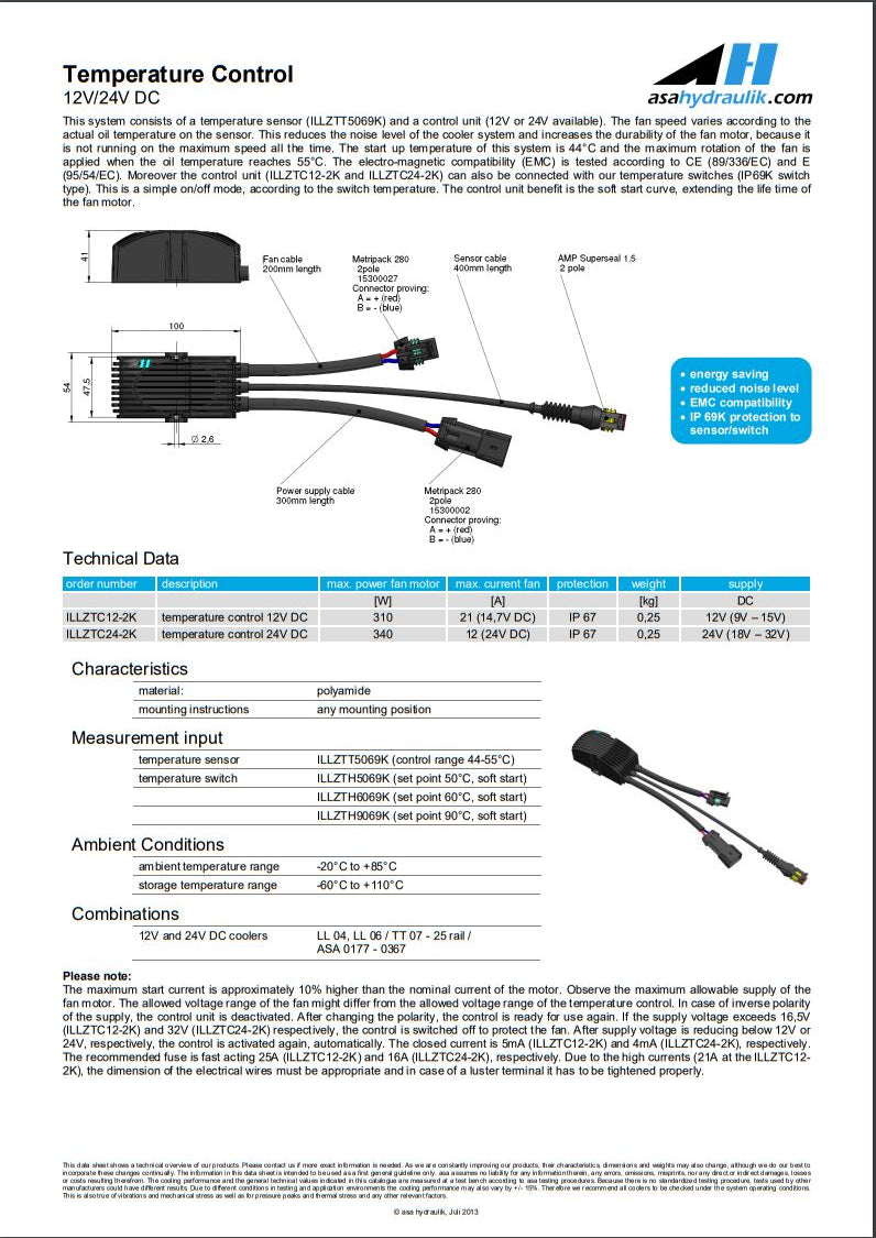 ASA ILLZTC12-2K Temperature Control unit 12 Volt - Unwin Hydraulic Engineering